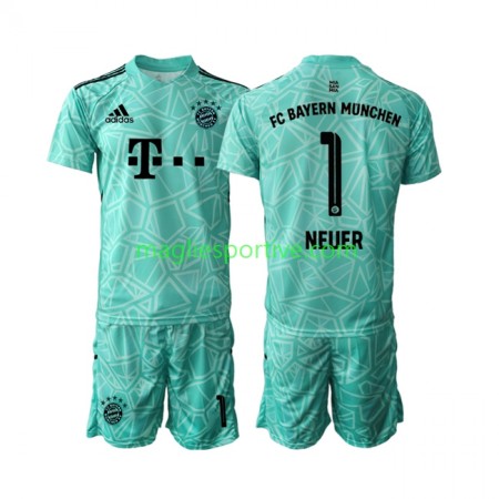 Completo Calcio Bayern Monaco Manuel Neuer 1 Portiere Bambino Divisa Prima 2022-2023